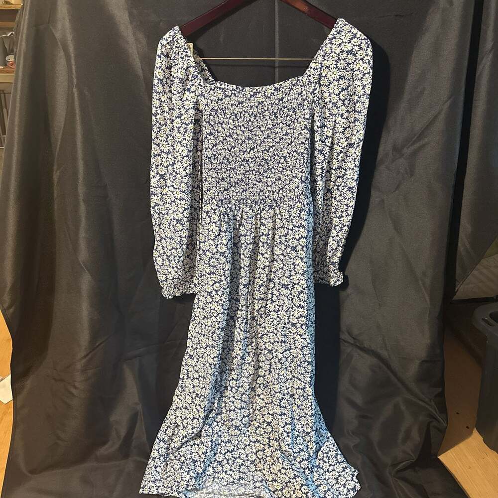 J. Crew Floral Smocked Midi Dress